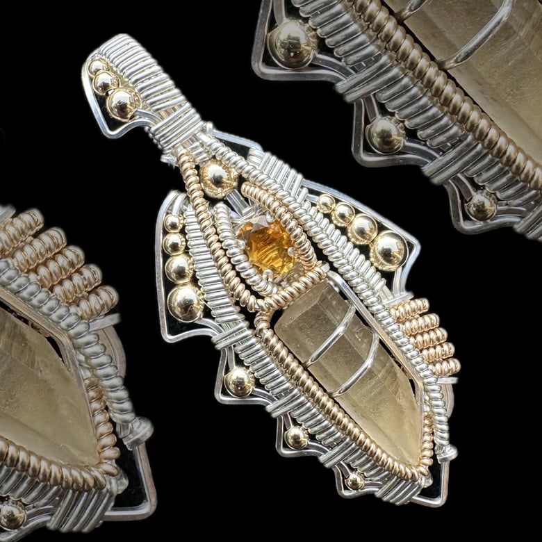 Image of Citrine Crystal Dagger Pendant