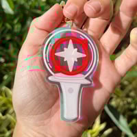 Image 2 of Stray Kids Kpop Lightstick Acrylic Holographic Keychain Charm