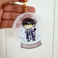 Image 4 of LADS Zayne Snowglobe Glitter Acrylic Keychain Charm