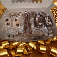 Image 1 of The Gilded Trio: A Luxe Confection Box - Personalized Handcrafted Chocolate & Vanilla Dipped Treats