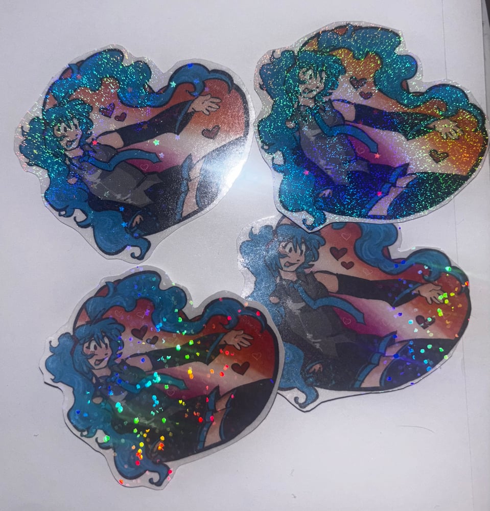 Image of Lesbian heart Miku sticker