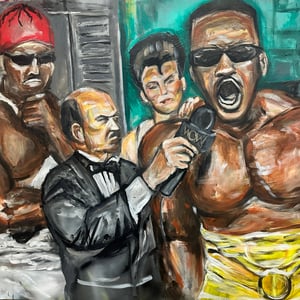 HULK HOGAN....   ORIGINAL PAINTING 30x38"