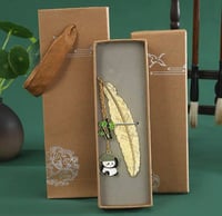 Image 2 of Panda & Feather Metal Bookmark – East Meets West Elegance