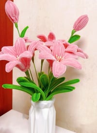 Image 1 of Pink Lily Bouquet – Pipe Cleaner Handmade