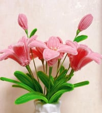 Image 2 of Pink Lily Bouquet – Pipe Cleaner Handmade