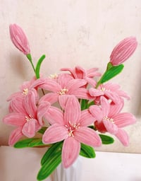 Image 3 of Pink Lily Bouquet – Pipe Cleaner Handmade