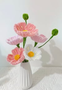 Image 5 of Multicolour Poppy Bouquet – Pipe Cleaner Handmade
