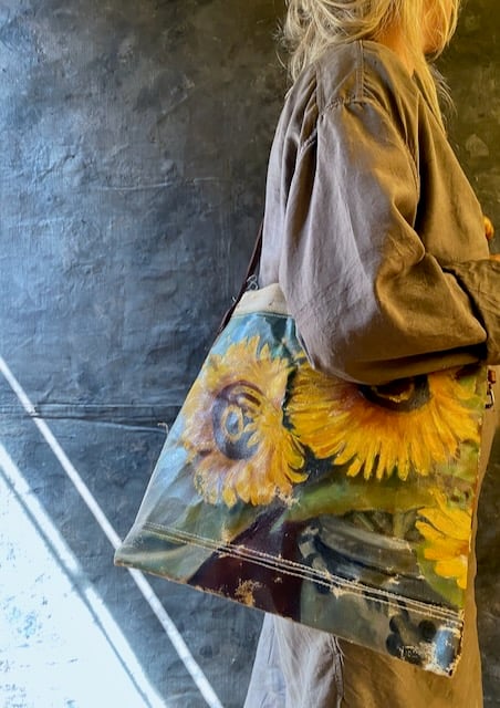 Image of one of a kind painting bag - blooms no. 03