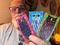 Image 2 of Kevin Seconds - Tiny Haiku Owls / 3-Piece Micro Art Set Series, Vol. 1 / #18 of 30 