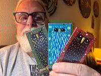 Image 2 of Kevin Seconds - Tiny Haiku Owls / 3-Piece Micro Art Set Series, Vol. 1 / #19 of 30 