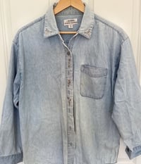 Image 2 of Memory Flowers custom created from beautiful soft Chambray Denim shirt