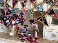 Image 1 of Memory Flowers & Memory Bunting created from a stunning collection of bright jeans & dresses