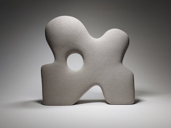 Threshold - Hand-Built Grey Ceramic Sculpture