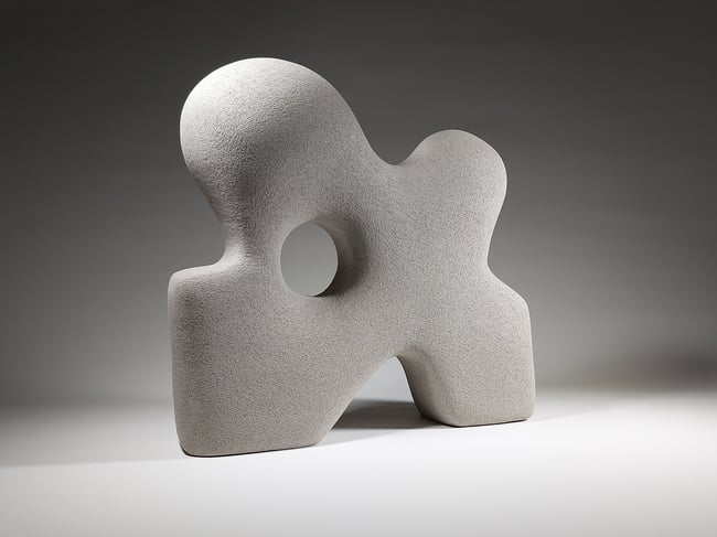 Threshold - Hand-Built Grey Ceramic Sculpture