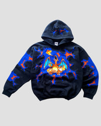 Image 2 of 1 OF 1 REWORKED CHARIZARD EMBROIDERY CRACKY HOODIE SIZE M