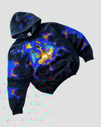 Image 3 of 1 OF 1 REWORKED CHARIZARD EMBROIDERY CRACKY HOODIE SIZE M