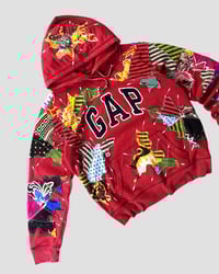 Image 3 of 1 OF 1 REWORKED GAP BATIK PATCHWORKS HOODIE SIZE  XL