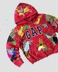 Image 4 of 1 OF 1 REWORKED GAP BATIK PATCHWORKS HOODIE SIZE  XL