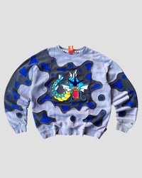Image 1 of 1 OF 1 REWORKED GYARADOS EMBROIDERY SPLASH SWEATSHIRTS SIZE M