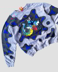 Image 2 of 1 OF 1 REWORKED GYARADOS EMBROIDERY SPLASH SWEATSHIRTS SIZE M