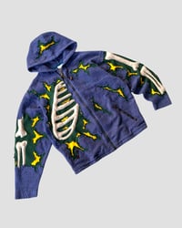 Image 2 of 1 OF 1 CRACKY 3D PUFF SKELETON FLEECE JACKET SIZE L
