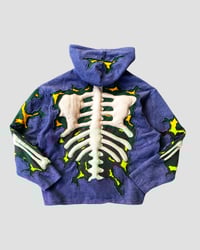 Image 8 of 1 OF 1 CRACKY 3D PUFF SKELETON FLEECE JACKET SIZE L