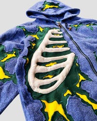 Image 5 of 1 OF 1 CRACKY 3D PUFF SKELETON FLEECE JACKET SIZE L