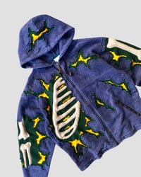 Image 4 of 1 OF 1 CRACKY 3D PUFF SKELETON FLEECE JACKET SIZE L