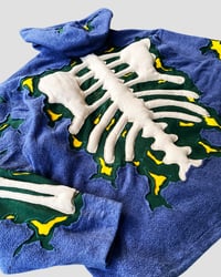 Image 9 of 1 OF 1 CRACKY 3D PUFF SKELETON FLEECE JACKET SIZE L