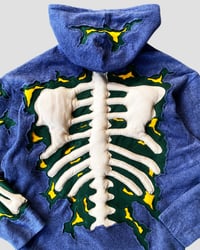 Image 10 of 1 OF 1 CRACKY 3D PUFF SKELETON FLEECE JACKET SIZE L