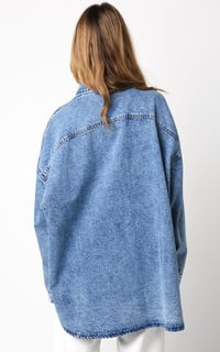 Image 4 of Oversized Denim Shirt - MID AUG
