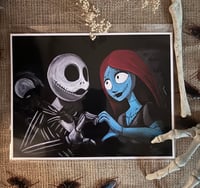Image 1 of 8.5”x11” Jack and Sally Art Print