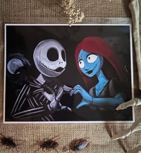 Image 3 of 8.5”x11” Jack and Sally Art Print
