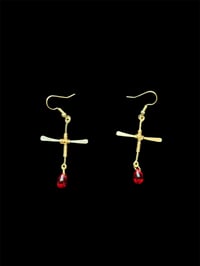 cross earrings ⋆⭒˚.⋆