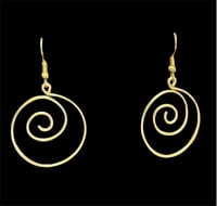 Image 2 of hoop swirl earrings