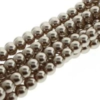 Champagne Czech Glass Round Pearl Beads 4mm Approx. 120 beads F228A