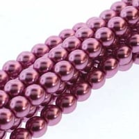 Light Fuchsia Czech Glass Round Pearl Beads 4mm Approx. 120 beads F279D