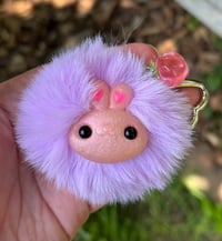 Image 2 of Floof Bunny Keychain Purple