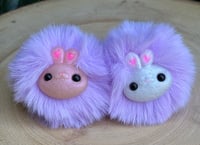Image 3 of Floof Bunny Keychain Purple