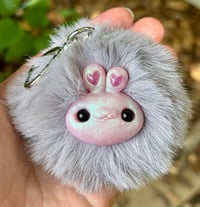 Image 2 of Floof Bunny Keychain Gray
