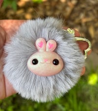 Image 1 of Floof Bunny Keychain Gray