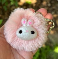 Image 1 of Floof Bunny Keychain Pink