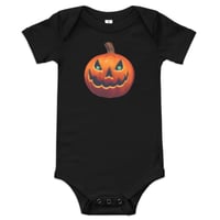 Image 4 of Baby Short Sleeve Onesie - Classic Jack O Lantern