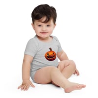 Image 9 of Baby Short Sleeve Onesie - Classic Jack O Lantern