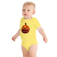 Image 2 of Baby Short Sleeve Onesie - Classic Jack O Lantern
