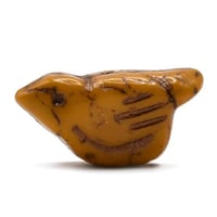 Image 1 of Bird Beads Yellow Gold with a Bronze Finish 11x22mm Czech Glass Beads 2 beads #765