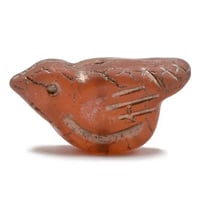 Image 1 of Bird Beads Matte Transparent Rosewood with a Gold Wash 11x22mm Czech Glass Beads 2 beads #723