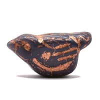 Image 1 of Bird Beads Indigo with CopperWash 11x22mm Czech Glass Beads 2 beads #735