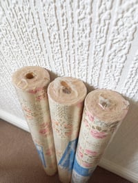 Image 5 of 1970s Vintage Windsor Wallpaper Rolls - Pink Peach Floral Flower MCM Roses 1960s Quaint - (Set of 3)