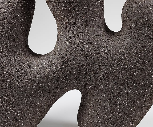 Emerge - Hand-Built Black Abstract Ceramic Sculpture